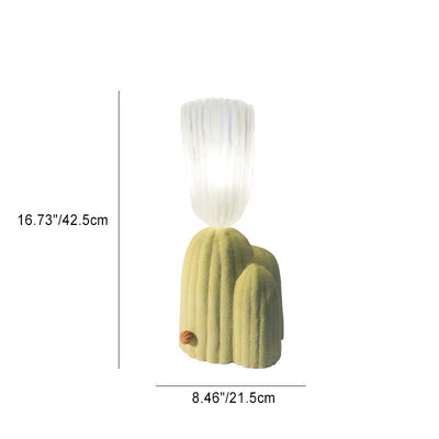 Zeitgenössische kreative Kaktus Harz Glas 1-Licht Tischlampe für Wohnzimmer 