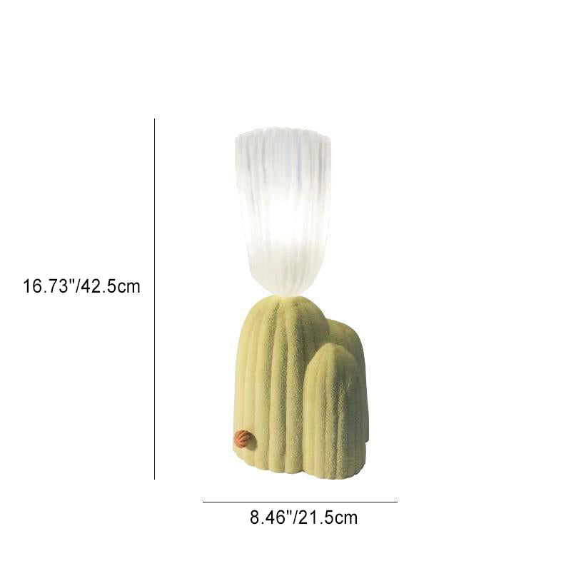 Zeitgenössische kreative Kaktus Harz Glas 1-Licht Tischlampe für Wohnzimmer 