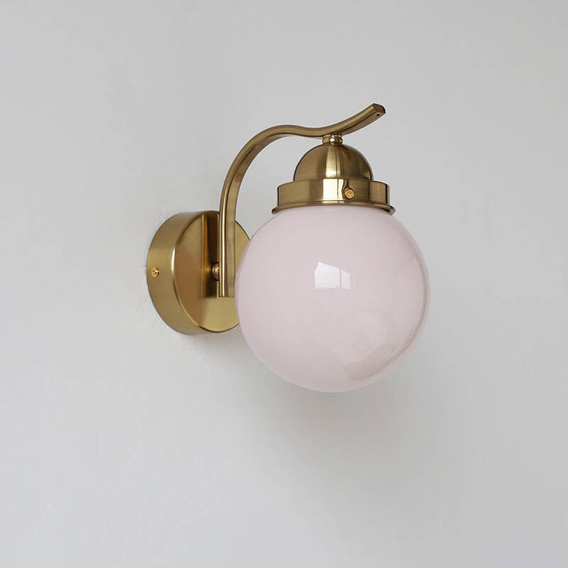 Lámpara Aplique de Pared de 1 Luz con Bola de Vidrio de Simplicidad Moderna para Sala de Estar 