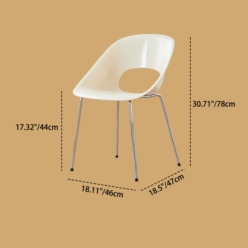 Modern Minimalist Ring Curved Plastic Iron Dining Chair Backrest For Dining Room