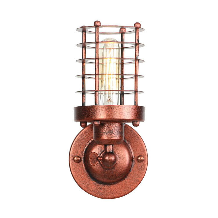 Lampe murale à un feu en fer à cylindre industriel contemporain pour couloir 
