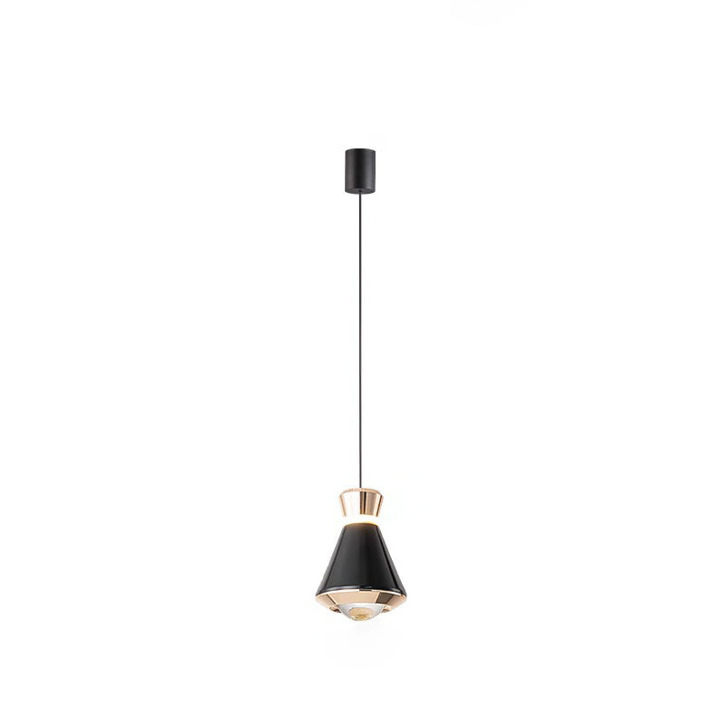 Zeitgenössische nordische konische Aluminium-Acryl-LED-Pendelleuchte für Wohnzimmer 