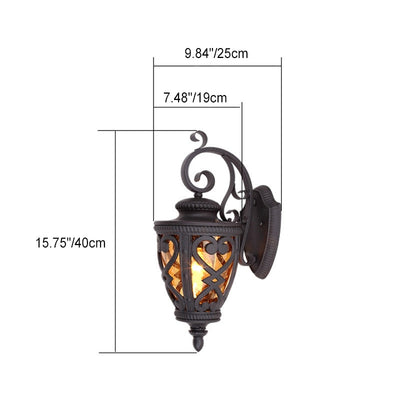 Lanterne traditionnelle européenne en aluminium en forme de lanterne en verre à 1 lumière pour jardin 
