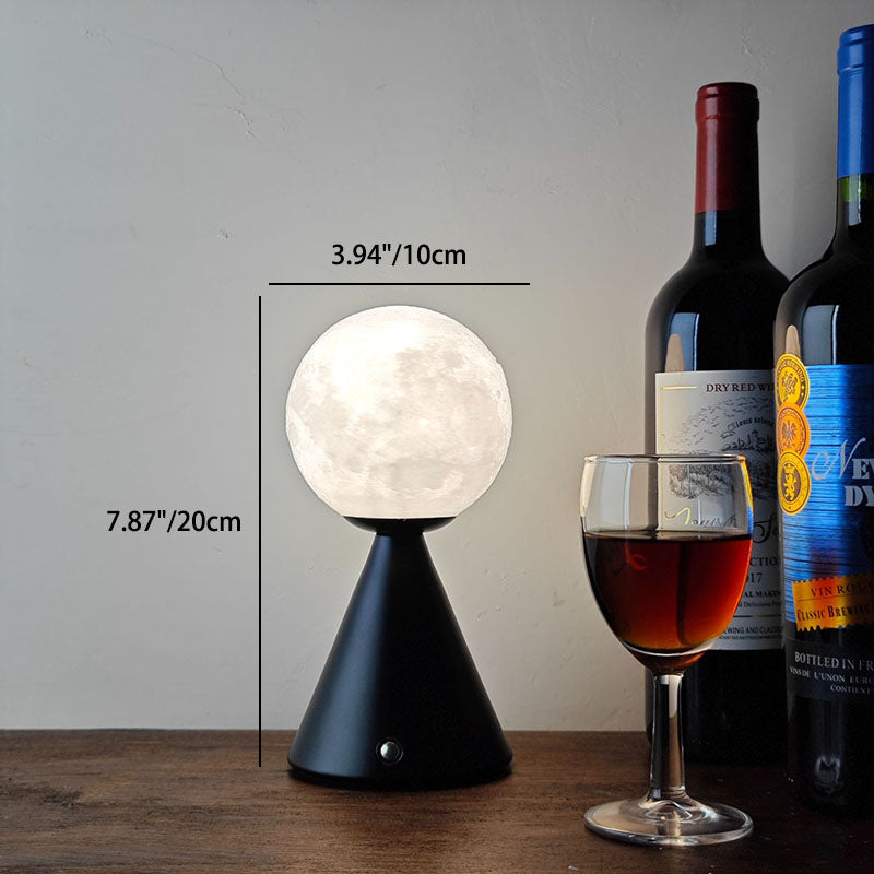 Lampe de table rechargeable LED à boule conique en fer nordique contemporain PIA pour chevet 