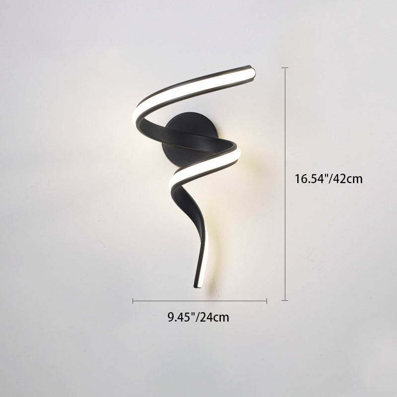 Zeitgenössische kreative Spirale Eisen Aluminium Silikon LED Wandleuchte Lampe für Wohnzimmer 