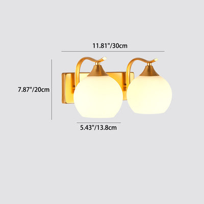 Applique Murale Moderne Simplicité Fer Verre Boule 1/2 Lumière Pour Chevet 
