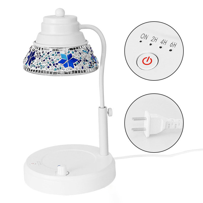 Lampe de table en cire fondante à aromathérapie 1 lumière en cristal plastique fer cylindre disque scandinave contemporain pour chambre à coucher 