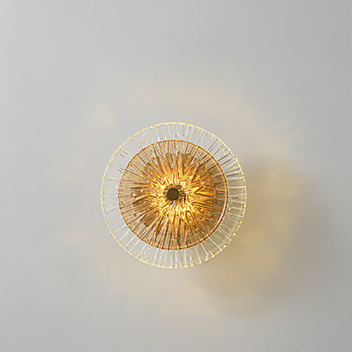 Lámpara de pared LED de hierro con forma de hoja de loto de vidrio de lujo moderno 