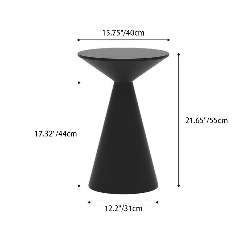 Moderner minimalistischer runder Kegel-Aluminium-Metall-Beistelltisch 1-stufig für das Wohnzimmer 