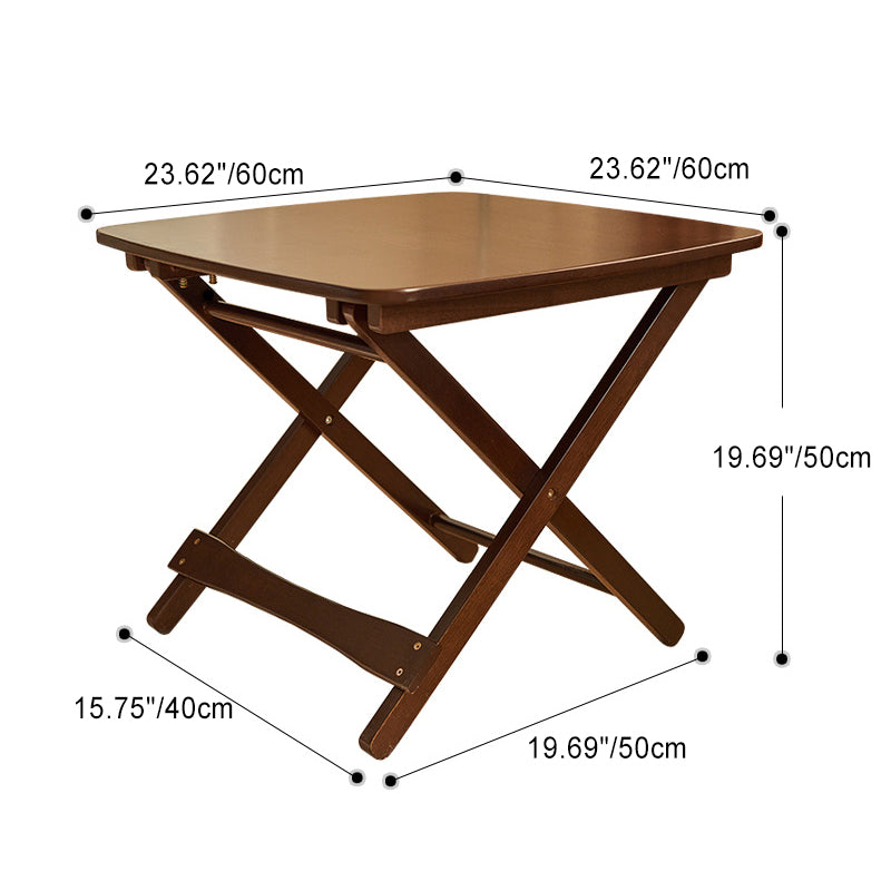 Traditioneller klappbarer quadratischer Tisch aus Kautschukholz im Vintage-Stil für das Wohnzimmer 