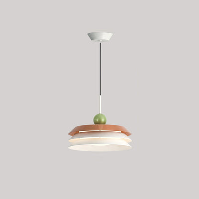 Zeitgenössische nordische runde dreifache Scheibe Eisen Acryl LED Pendelleuchte für Wohnzimmer 
