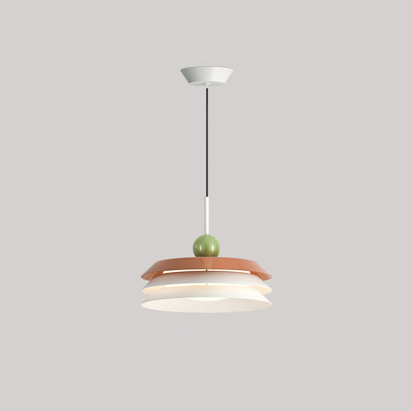 Zeitgenössische nordische runde dreifache Scheibe Eisen Acryl LED Pendelleuchte für Wohnzimmer 