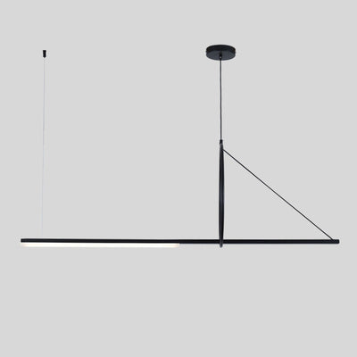 Moderne minimalistische lange Streifen Aluminium Acryl LED Insel Licht Pendelleuchte für Wohnzimmer 