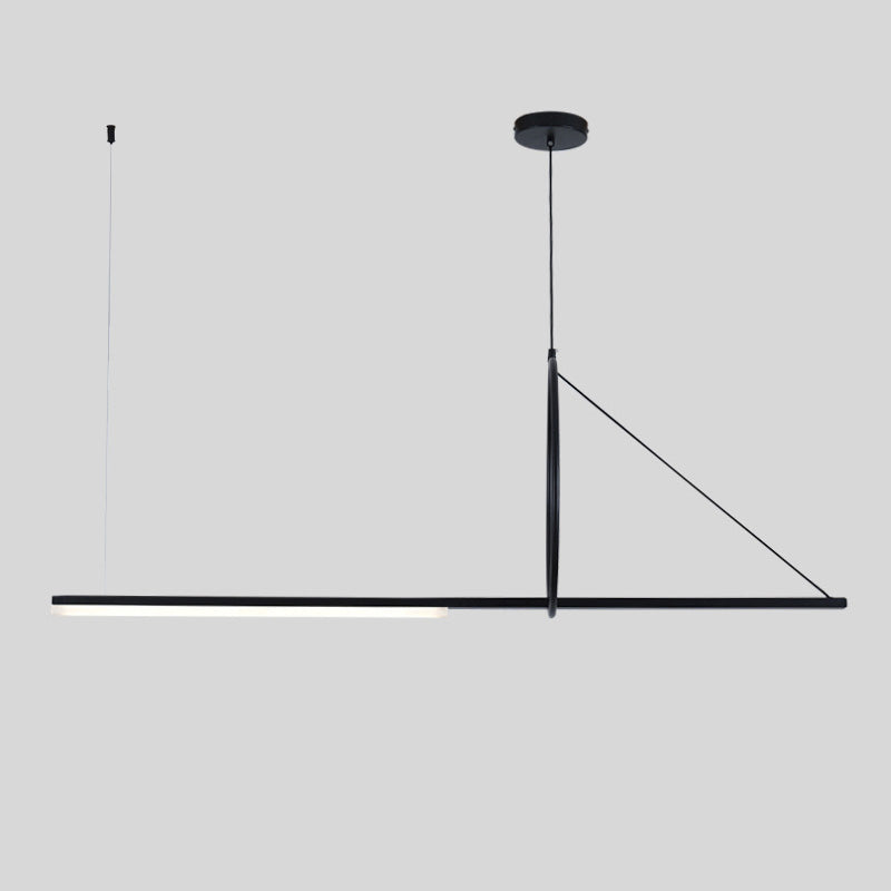 Moderne minimalistische lange Streifen Aluminium Acryl LED Insel Licht Pendelleuchte für Wohnzimmer 
