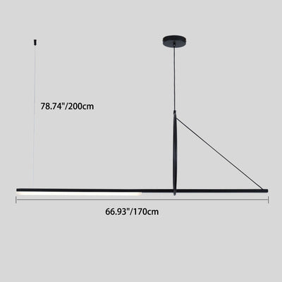 Moderne minimalistische lange Streifen Aluminium Acryl LED Insel Licht Pendelleuchte für Wohnzimmer 