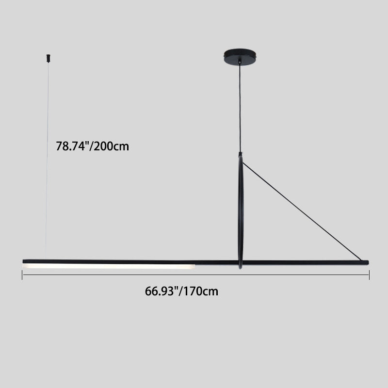 Moderne minimalistische lange Streifen Aluminium Acryl LED Insel Licht Pendelleuchte für Wohnzimmer 