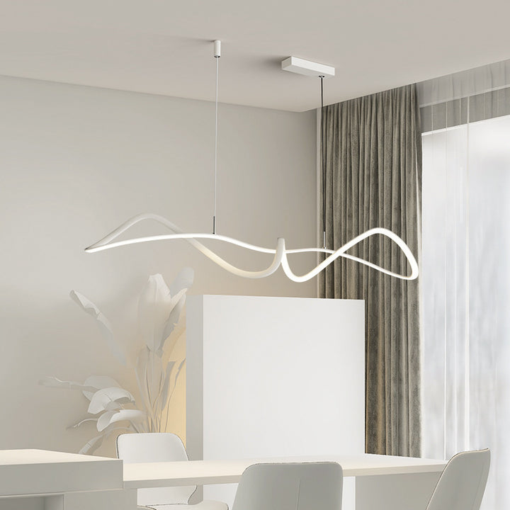 Luz colgante moderna minimalista de aluminio en espiral con tira LED para sala de estar 
