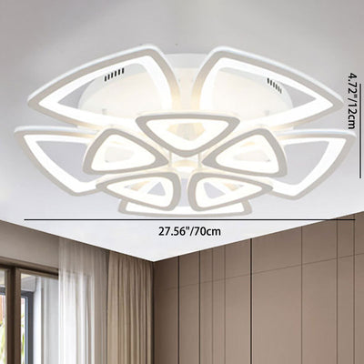 Zeitgenössische kreative Kombination Dreieck Hardware Acryl LED Unterputz Deckenleuchte für Wohnzimmer 
