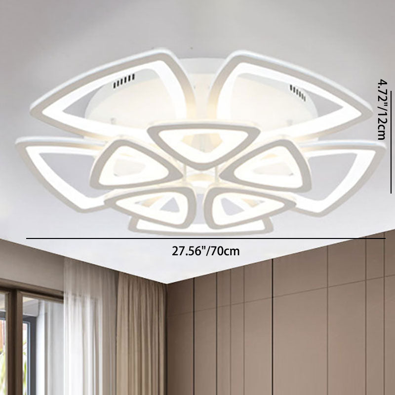 Zeitgenössische kreative Kombination Dreieck Hardware Acryl LED Unterputz Deckenleuchte für Wohnzimmer 