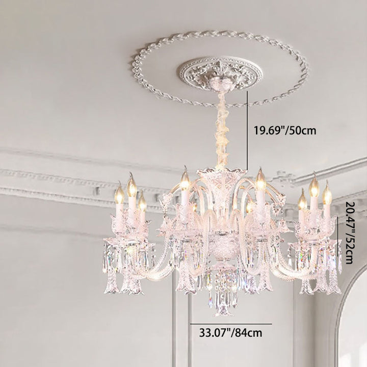 Moderne Luxus Spitze Kerze Hardware Glas Kristall 6/10 Licht Kronleuchter Für Wohnzimmer 