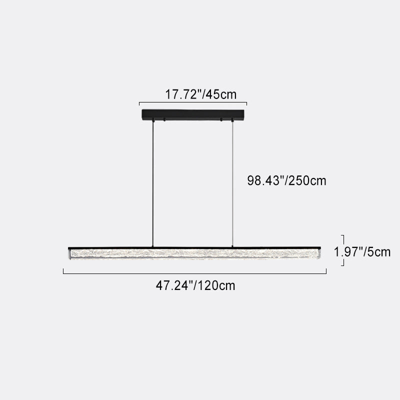 Lustre LED en résine de cuivre long avec monogramme minimaliste moderne pour salle à manger 