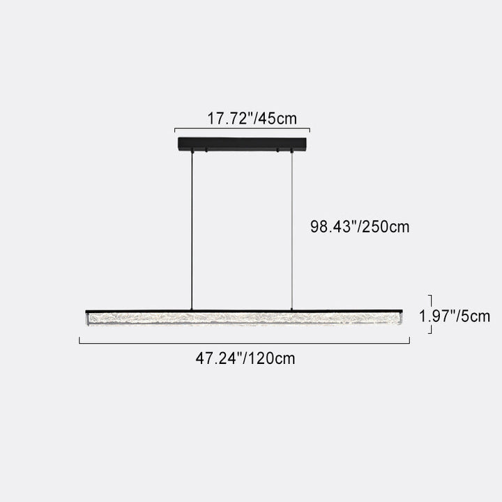 Lustre LED en résine de cuivre long avec monogramme minimaliste moderne pour salle à manger 