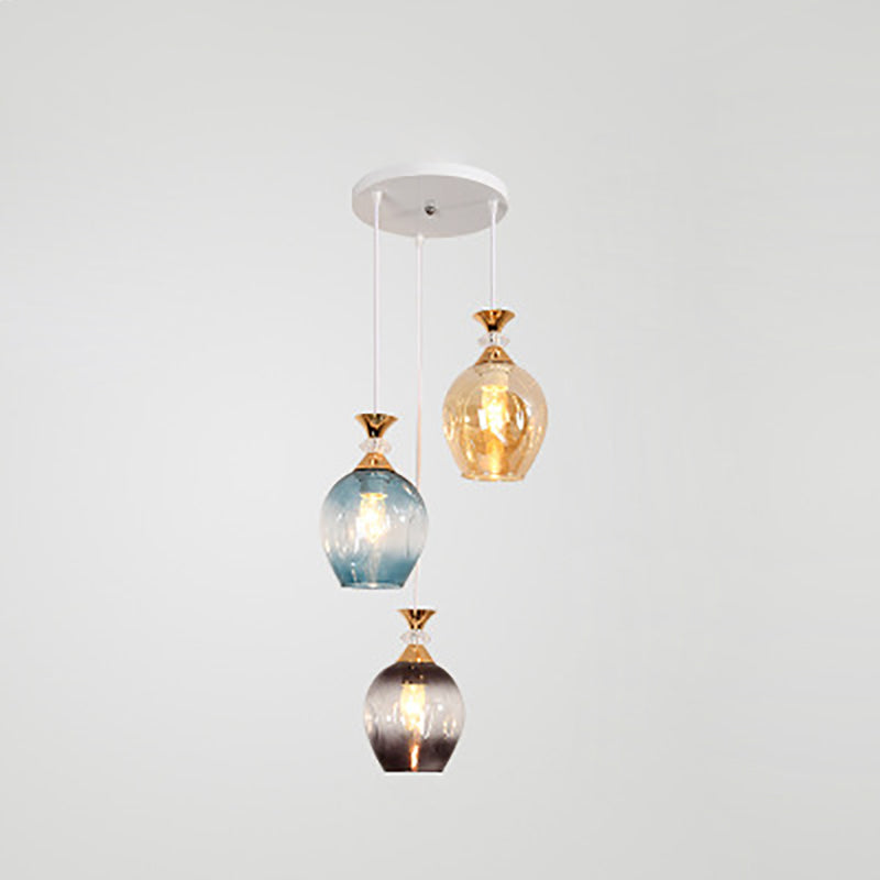 Nordic Gradient Glass Orb 1/3 Light Chandelier