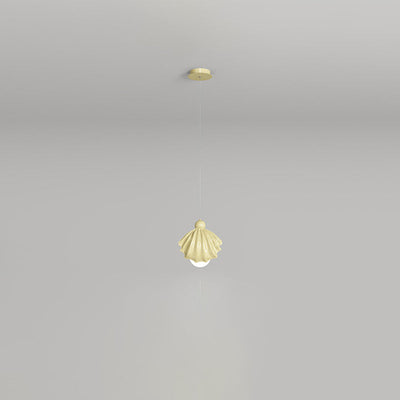 Design contemporain de coquille en résine de fer crème nordique 1-lumière suspension pour salon 