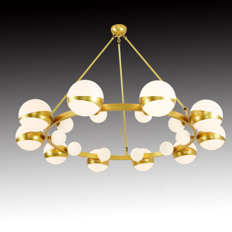 Modern Golden Glamour Wrought Iron Glass Ball 12/20 - Light Chandelier