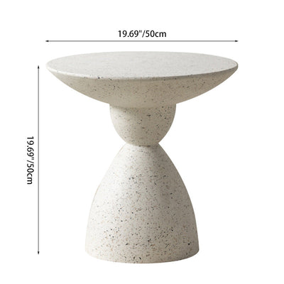 Zeitgenössischer nordischer runder Sanduhr-Tisch aus Magnesiumoxid für das Wohnzimmer 