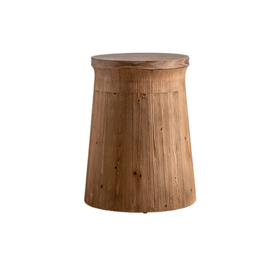 Table d'appoint en bois rustique traditionnel avec colonne en bois pour le salon 