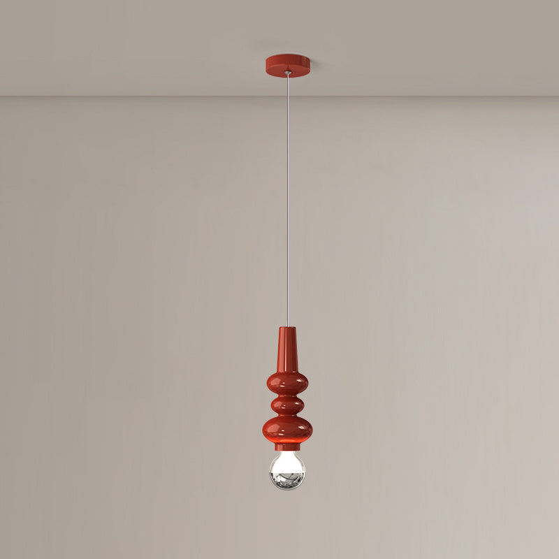 Lampe suspendue LED design potiron en fer crème scandinave contemporain pour chambre 
