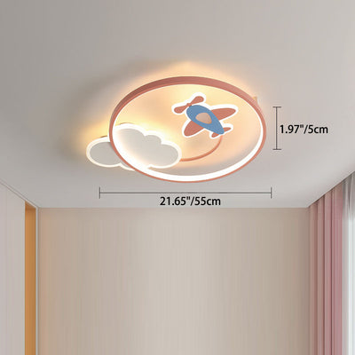 Luz de techo empotrada LED de hierro con avión acrílico creativo contemporáneo para dormitorio 