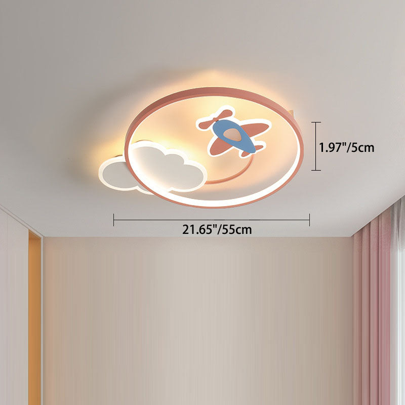 Luz de techo empotrada LED de hierro con avión acrílico creativo contemporáneo para dormitorio 