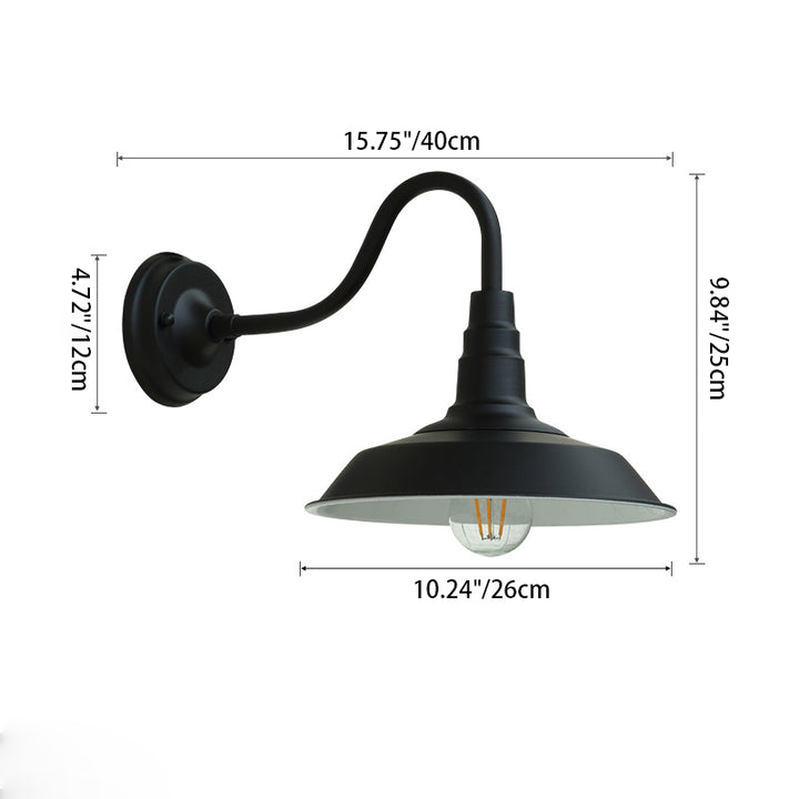 Traditionelle Vintage Eisen Runde Schirm 1-Licht Wandleuchte Für Esszimmer 