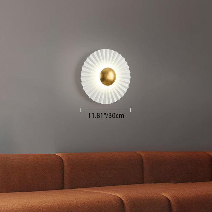 Applique murale LED contemporaine créative ronde à bord festonné pour salon 