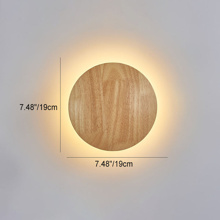 Applique Murale LED en Bois Ovale Irrégulier Rond Minimaliste Moderne Pour Salon 