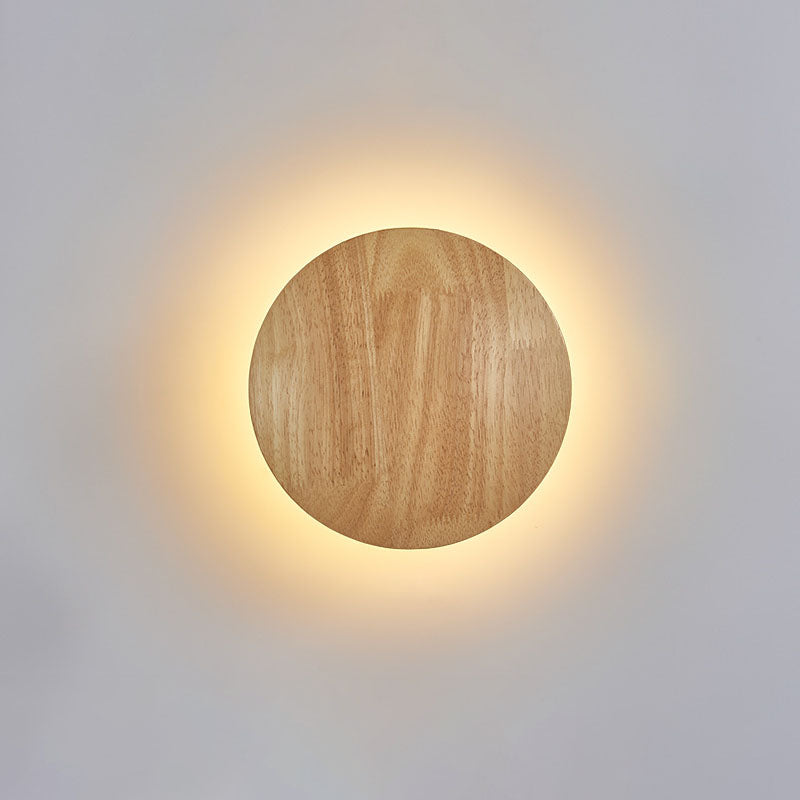 Lámpara de pared LED de madera ovalada irregular redonda minimalista moderna para sala de estar 