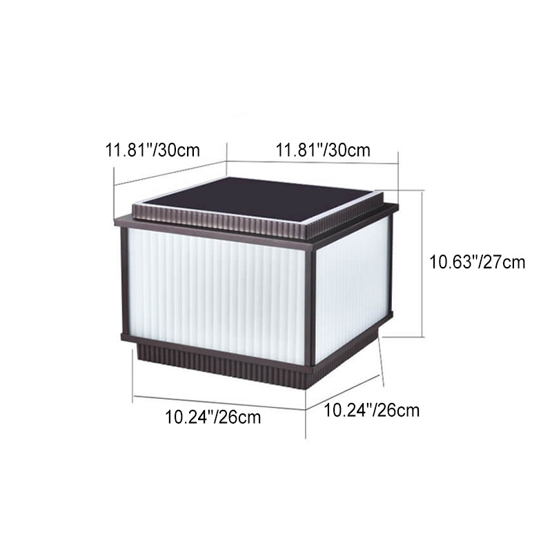 Moderner minimalistischer Solar-Rechteck-Aluminium-Glas 1-Licht-Pfostenkopf-Licht für Außenpatio 