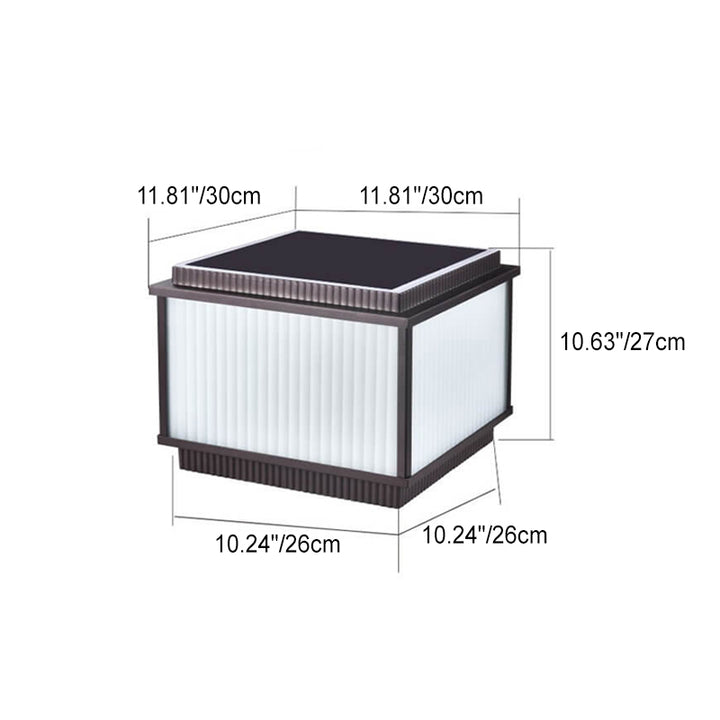 Moderner minimalistischer Solar-Rechteck-Aluminium-Glas 1-Licht-Pfostenkopf-Licht für Außenpatio 
