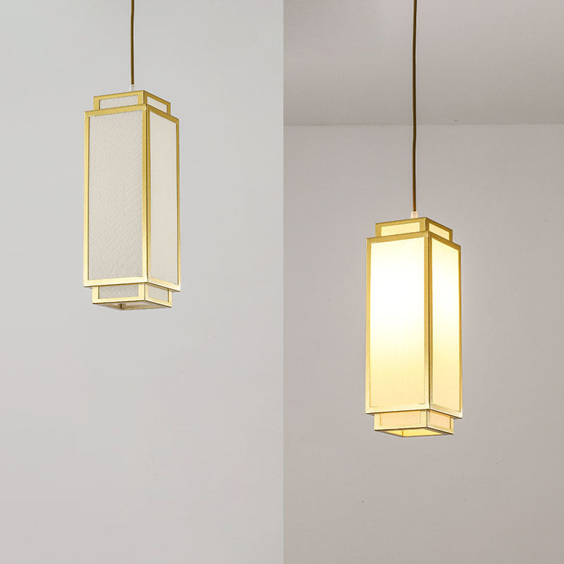 Traditionelle chinesische rechteckige Pendelleuchte aus Eisengewebe mit 1 Licht für Wohnzimmer 