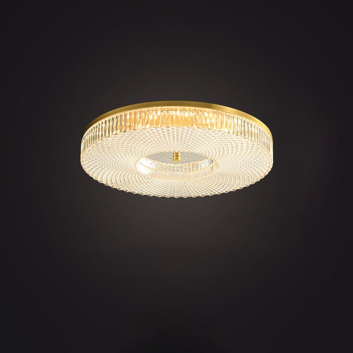 Zeitgenössische Luxus Runde Kupfer Acryl LED Unterputz Deckenleuchte für Wohnzimmer 