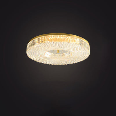 Zeitgenössische Luxus Runde Kupfer Acryl LED Unterputz Deckenleuchte für Wohnzimmer 
