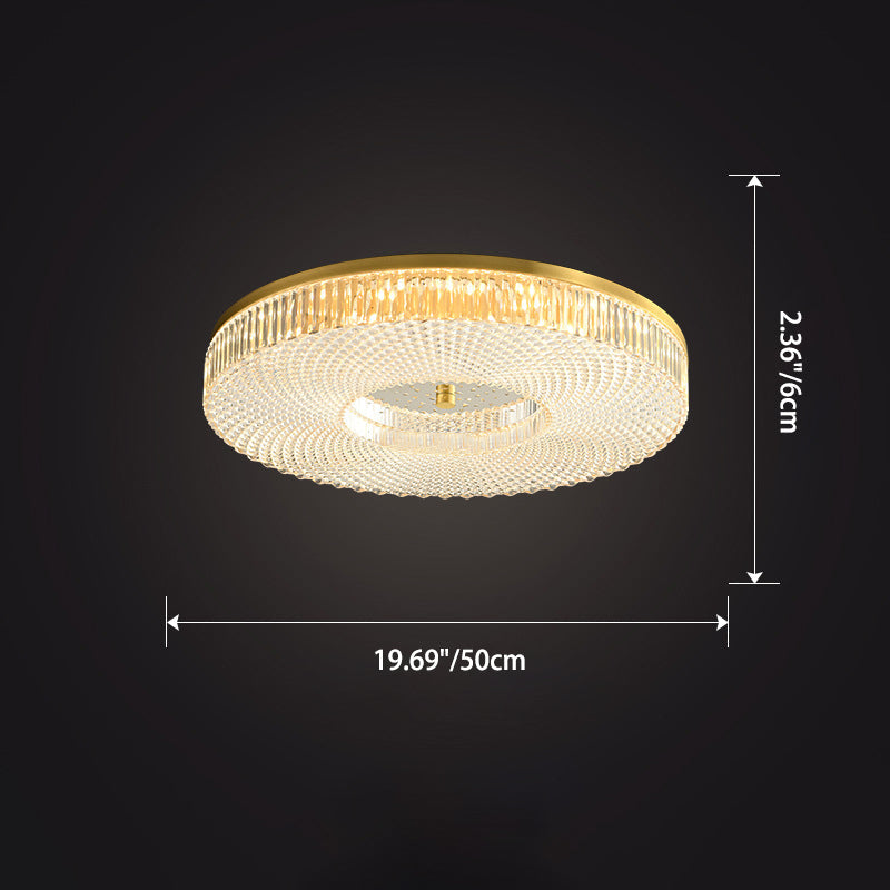 Zeitgenössische Luxus Runde Kupfer Acryl LED Unterputz Deckenleuchte für Wohnzimmer 