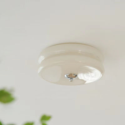 Modern Minimalist Round Iron Glass LED Flush Mount Ceiling Light For Living Room