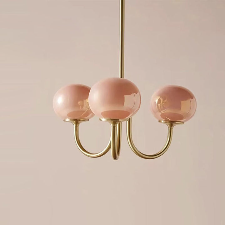Lámpara de Araña de 3 Luces con Bola de Vidrio de Hierro Tradicional Francesa para Sala de Estar 