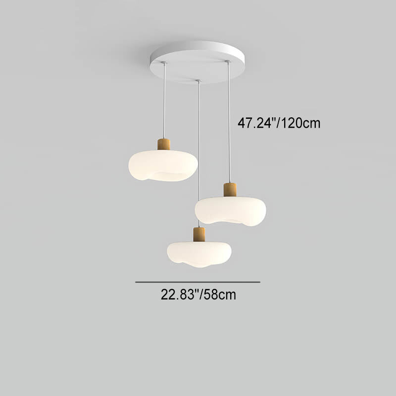 Moderne minimalistische Wolken-Eisen-PE-LED-Insel-Licht-Kronleuchter 