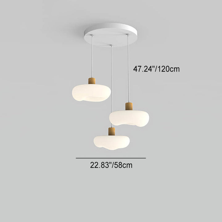 Moderne minimalistische Wolken-Eisen-PE-LED-Insel-Licht-Kronleuchter 