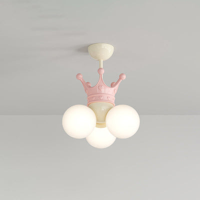 Moderne minimalistische Prinzessin Crown Metall Acryl LED Pendelleuchte für Schlafzimmer 