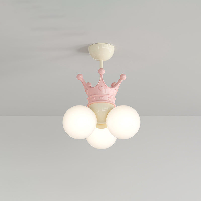 Moderne minimalistische Prinzessin Crown Metall Acryl LED Pendelleuchte für Schlafzimmer 